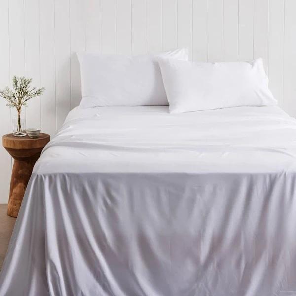 Adorn Living Bamboo Blend Sheet Set - White - Double