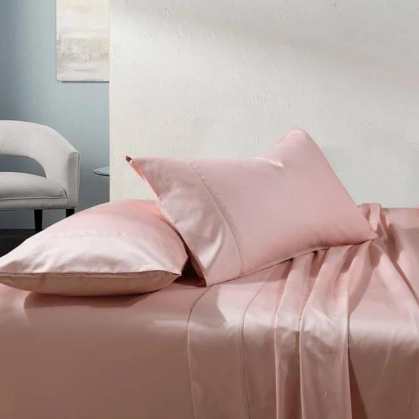 Soho 1000TC Cotton Sheet Set Blush Super King Bed Extra Depth Hoteluxe