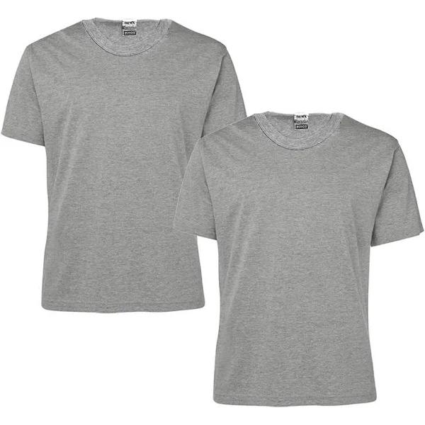 2 Pack Bonds Crew Neck Tee Raglan Blank Plain Basic Mens Grey T Shirt Top S - 14