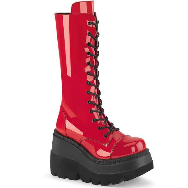 Demonia Shaker-72 Red Patent Size 10