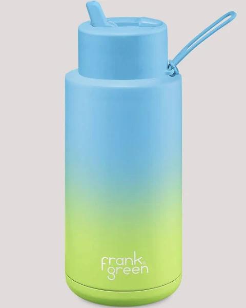 Frank Green Gradient Ceramic Reusable Bottle 34oz/1L - Sky Blue/Pistachio Green