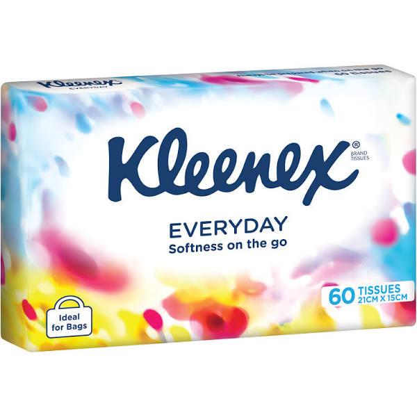 Kleenex Everyday On The Go Facial Tissues 60 Pack