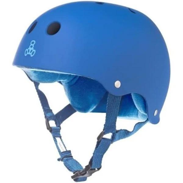 Triple Eight Sweatsaver Liner Skateboarding Helmet, Royal Blue Rubber, X-Large