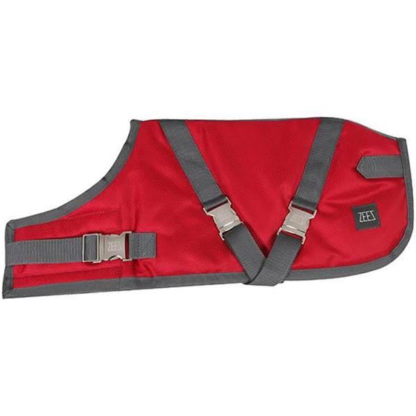 Zeez Supreme Dog Coat - Ruby Red/Grey 41cm