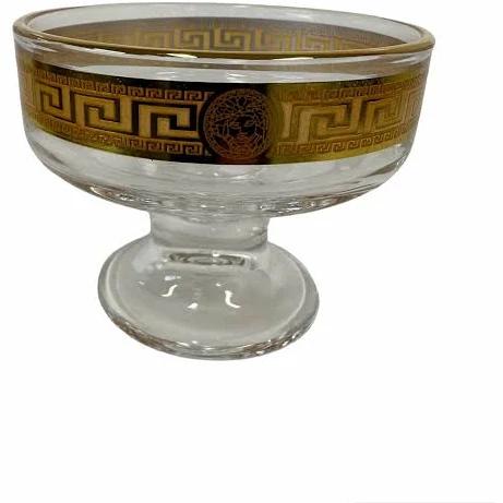 The House of Florence Cressida Gold Medusa Inspired 4 Piece 189ml Glass Ice Cream/Dessert Bowl - AfterPay & zipPay Available