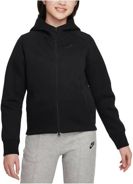 Nike Sportswear Tech Fleece Older Kids' (Girls') Full-Zip Hoodie - Black