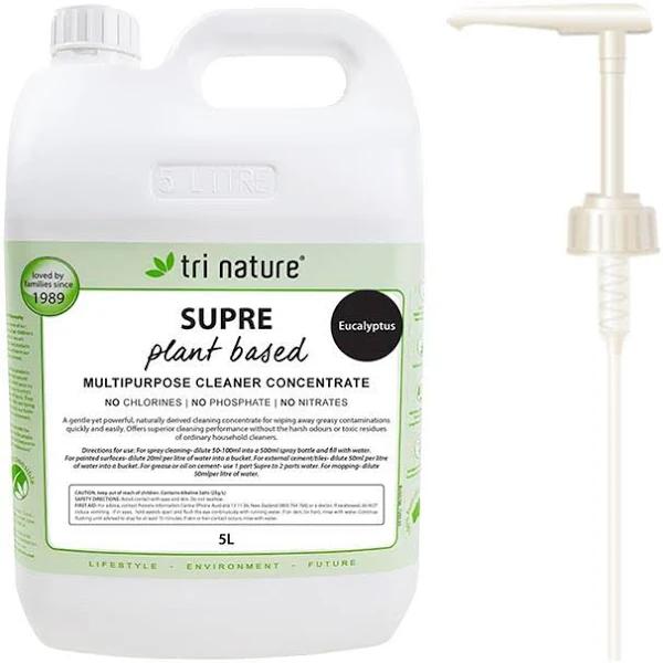 Tri Nature Supre Eucalyptus Multi Purpose Cleaner Concentrate Bulk with Pump 5L