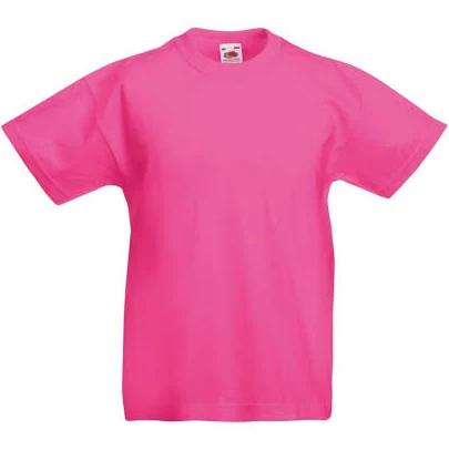 Fruit of The Loom Childrens/Teens Original Short Sleeve T-Shirt Fuchsia 14-15 Years Cotton Polyester Teens Short Sleeve T-Shirt