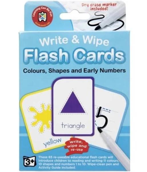 Colours, Shapes and Numbers: Write & Wipe Flash Cards