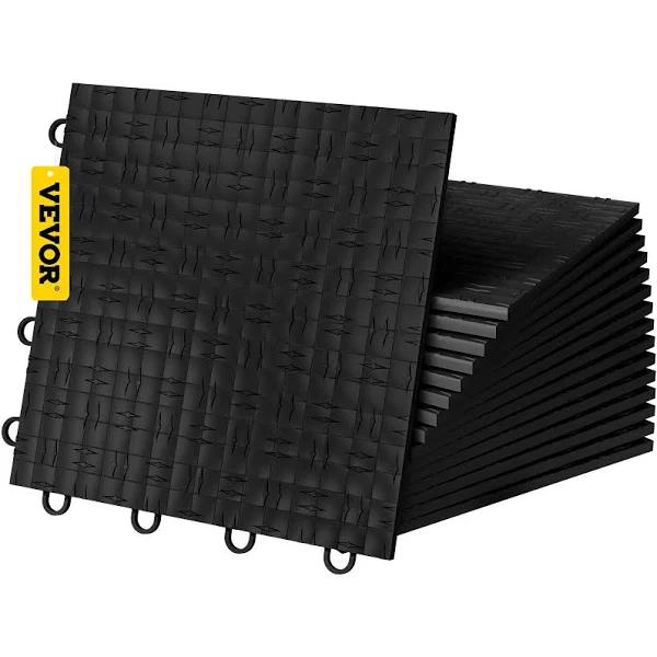 VEVOR Garage Tiles Interlocking Garage Floor Covering Tiles 30x30cm 50pack Black