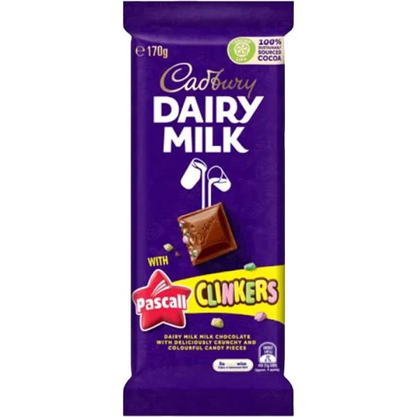 Cadbury Dairy Milk Pascall Clinkers Chocolate Block