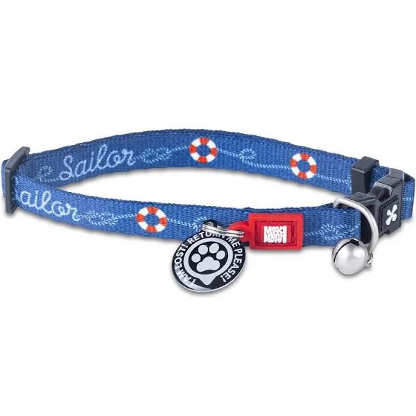 Max & Molly Smart ID Cat Collar - Sailor - AfterPay & zipPay Available