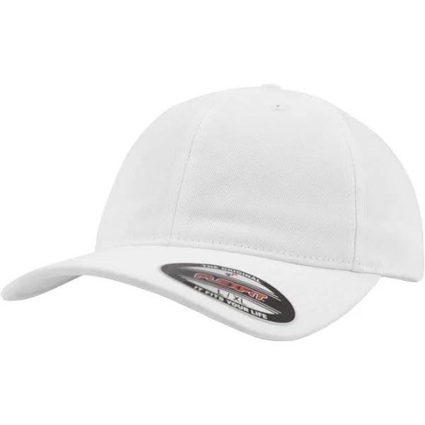 Flexfit Garment Washed Cotton Dad Baseball Cap (Pack of 2) White S/M