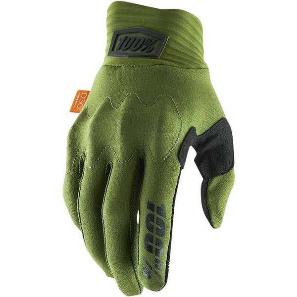 100% Cognito Gloves - Full Finger Army Green/Black / X-Large