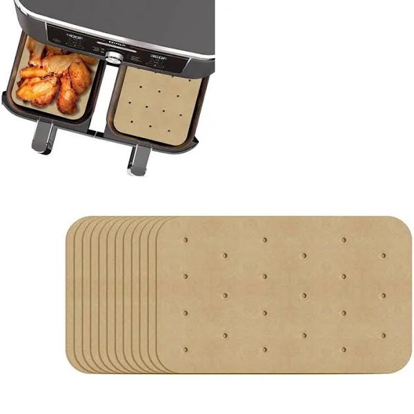 100pcs Air Fryer Paper Rounded Corner Liners for Air Fryer Steamer Wood Color