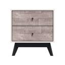 Cosmoliving Bella 2 Drawer Bedside Table Nightstand