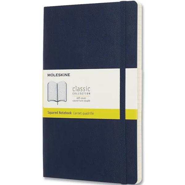 Moleskine Classic Soft Cover Notebook Large Squared Sapphire Blue