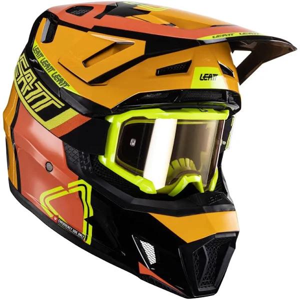 Leatt Moto 7.5 V24 Helmet Kit - Black/Orange/Yellow - SM