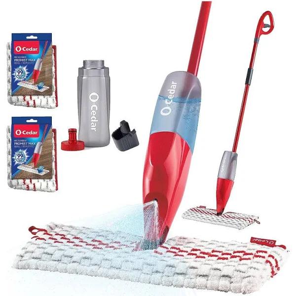 O-Cedar Promist Max Spray Mop, PMM with 2 Extra Refills, Red