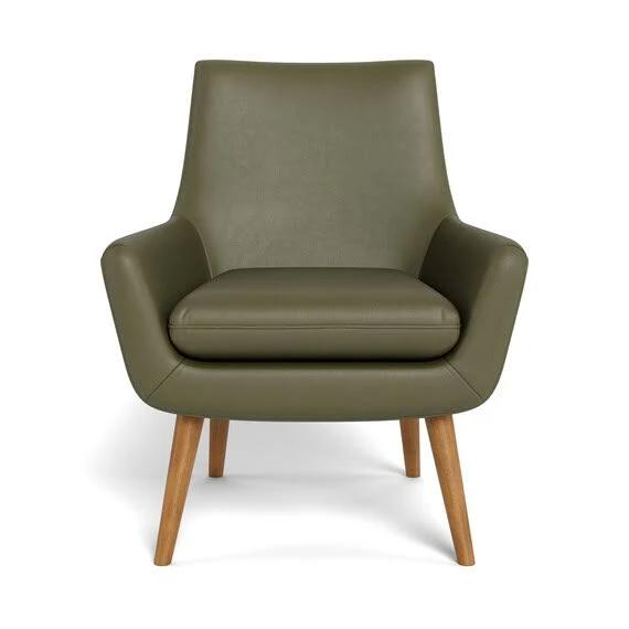 Retro (No Buttons) Leather Occasional Armchair Olive by Freedom