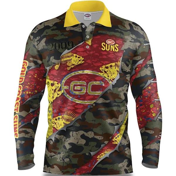 Gold Coast Suns Bones Fishing Shirt Size:S