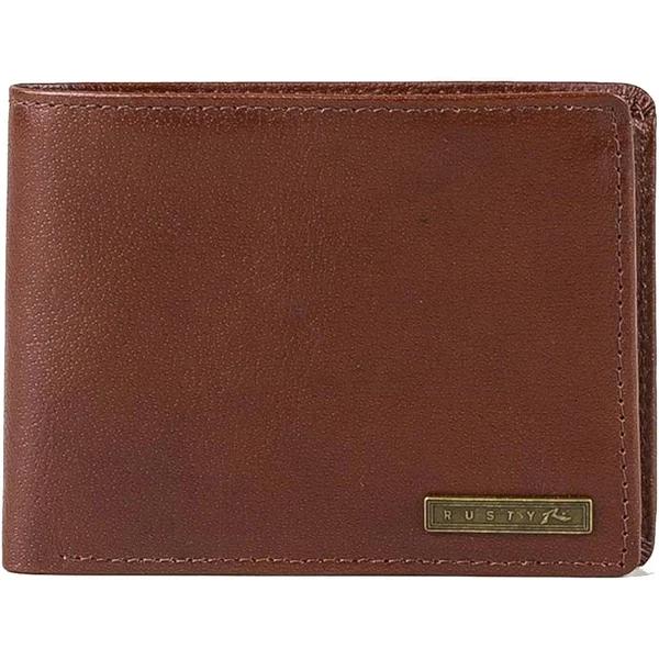 Rusty High River Leather Wallet - Coffee