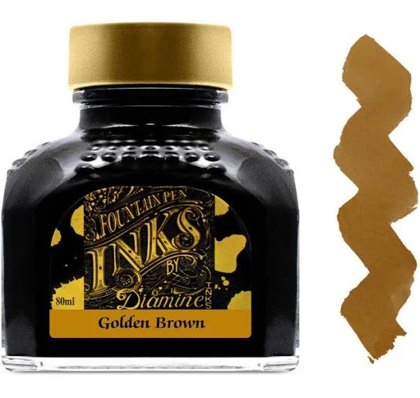 Diamine 80ml Golden Brown Fountain Pen Ink Bottle