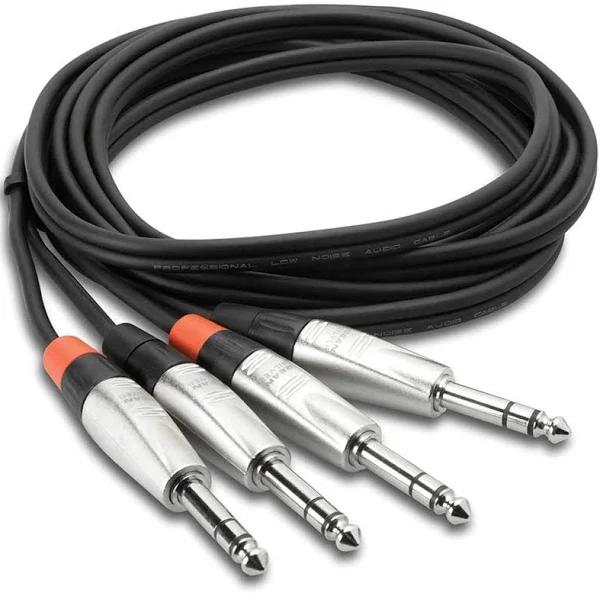 Hosa HSS-003X2 Dual REAN 1/4" TRS To Same Pro Stereo Interconnect Cable - 3'