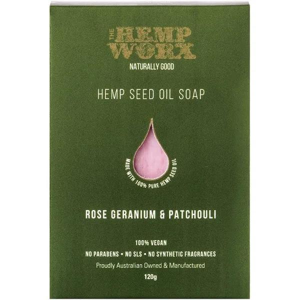 Hemp Worx Rose Geranium & Patchouli Soap 120g