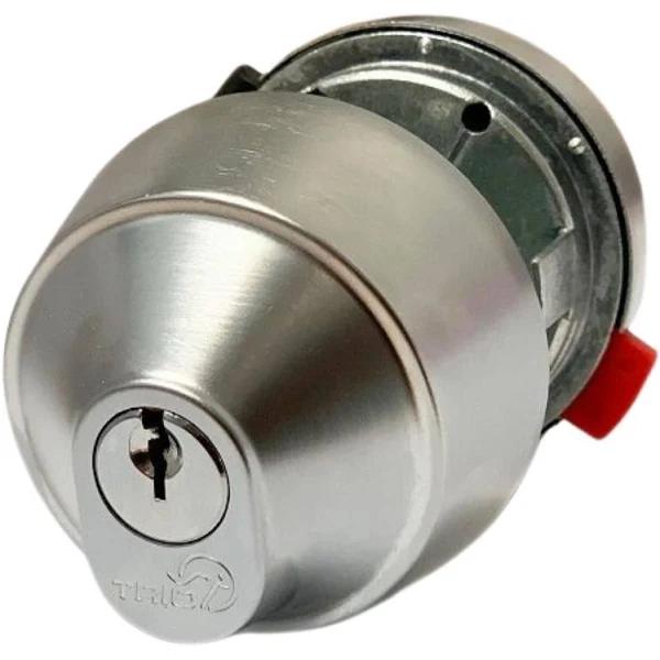 Trio Patriot Deadbolt Round Brushed Satin Chrome Double