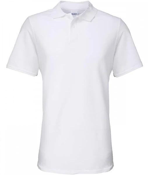 Men's Gildan Softstyle Adult Double Pique Polo 64800 White 2XL