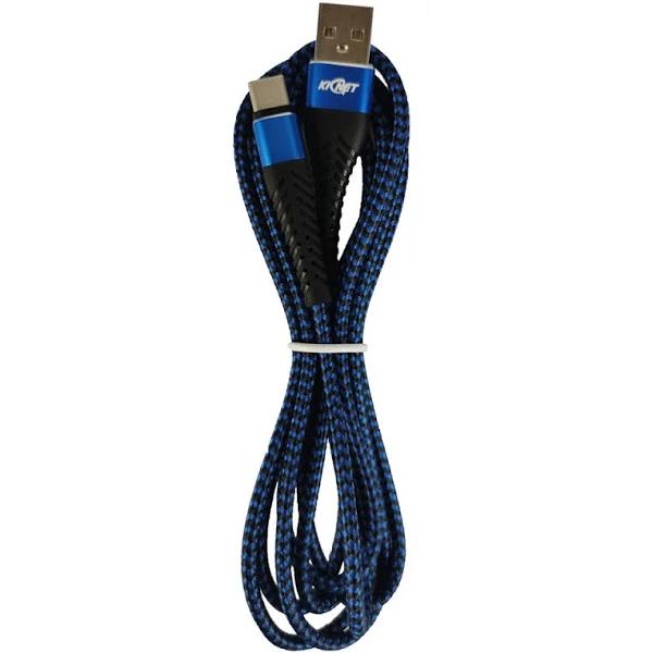 Type-C Mermaid Blue & Black Charging Cable 2m