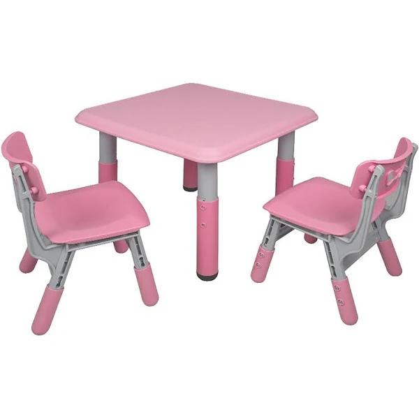 BoPeep Kids Table and Chairs Children Furniture Toys Play Study Desk Set - Pink