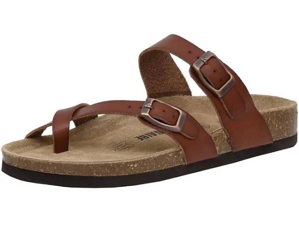 CUSHIONAIRE Women's Luna Cork Footbed Sandal with +Comfort