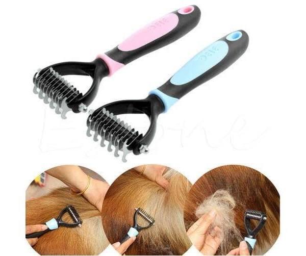 Dog Pet Cat Fur Dematting Grooming Deshedding Trimmer Tool Brush Assorted