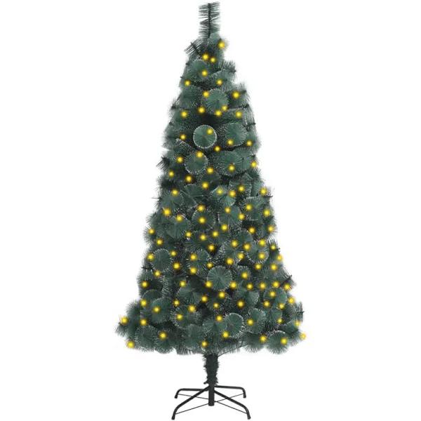 vidaXL Artificial Christmas Tree With LEDs&Stand Green 120 cm Pet