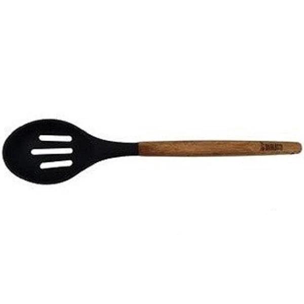 St. Clare Silicone Slotted Spoon with Acacia Handle Black