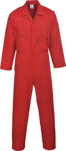 Portwest Mens Liverpool-zip Workwear Coverall Red Small x Regular