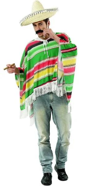 Sweidas CO5857 Mexican Poncho - Green/Red/Yell - Adult