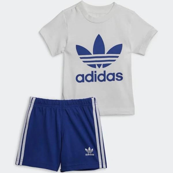 adidas-Trefoil Shorts Tee Set-Kids-Semi Lucid Blue-6-9M