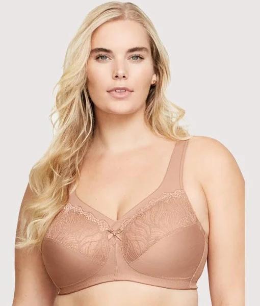 Glamorise Magiclift Natural Shape Support Wire-Free Bra - Cappuccino 14G 1010 Plus Size Bra - AfterPay Available