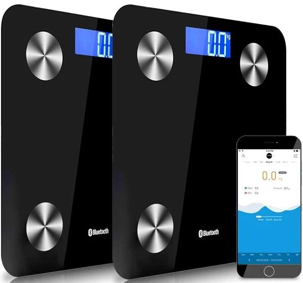 SOGA 2x Wireless Bluetooth Digital Body Fat Scale Bathroom Health Analyser Weight Black