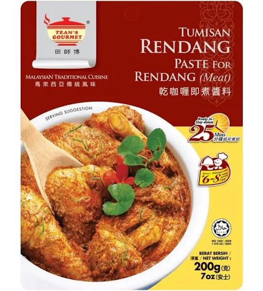 Tean's Gourmet Rendang Dry Curry Paste For Meat 200 G