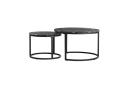 Oikiture Set of 2 Coffee Table Round Black