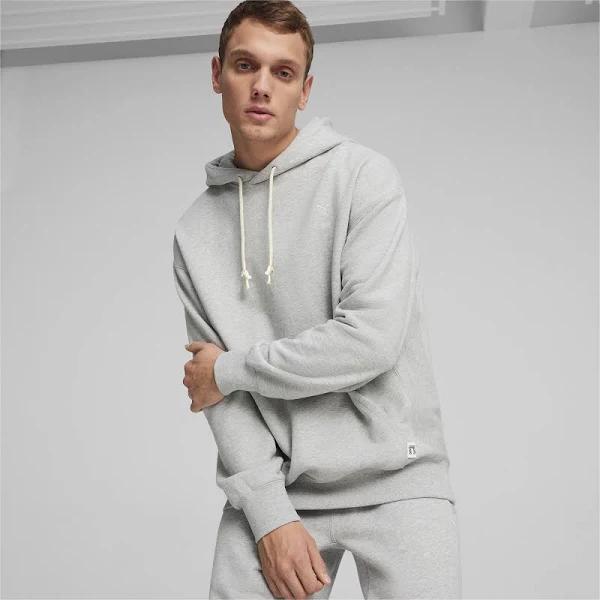 MMQ Men's Hoodie in Light Gray Heather, Size Large, Cotton by Puma