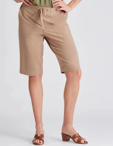 Millers Over The Knee Cotton Slub Short - Size 14 - Womens - Taupe