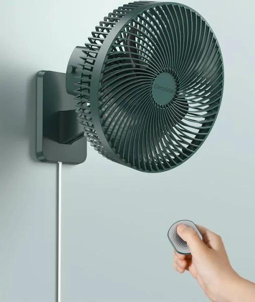 Oscillating Wall Mount Small Fan With Remote Control And Timer, 10 Inch, 4 Speeds, Included Adapter, 120Adjustable Tilt, High Velocity, 1.8m Cord,