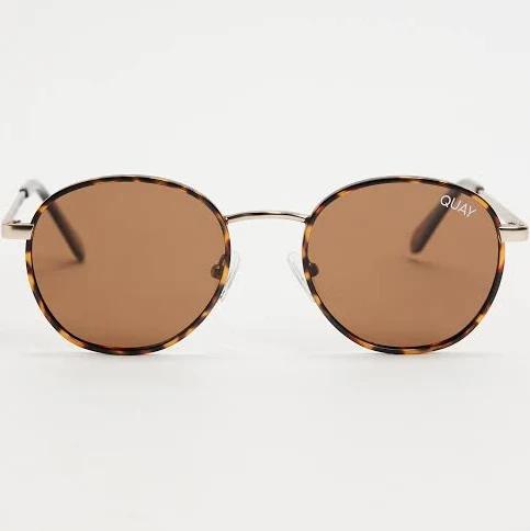 Quay Talk Circles Round Sunglasses with Polarised Lens in tort-Brown