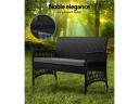 Gardeon Outdoor Wicker Cushion Furniture Set - Black