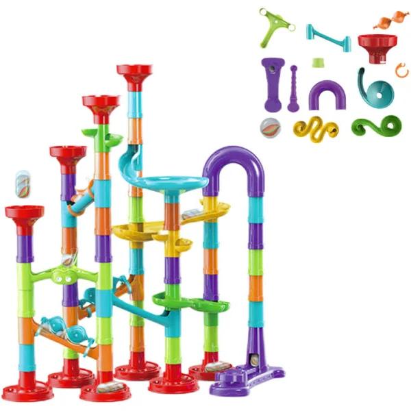 93pcs Elevator Marble Run Race Learning Toy Games Block DIY Maze Ball Track Set